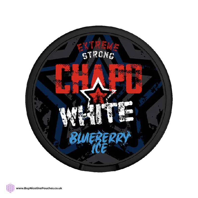 Blueberry Ice Danger Strong Nicotine Pouches by Chapo White