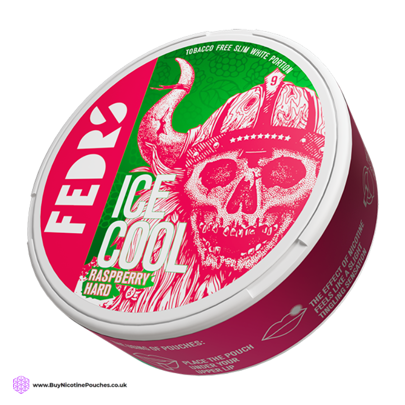 Ice Cool Raspberry Hard Nicotine Pouches by FEDRS 65MG