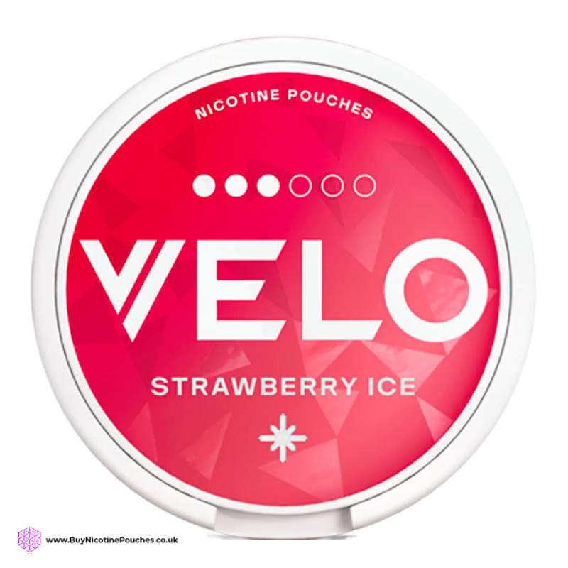 Strawberry Ice Nicotine Pouches by Velo 3 Dots