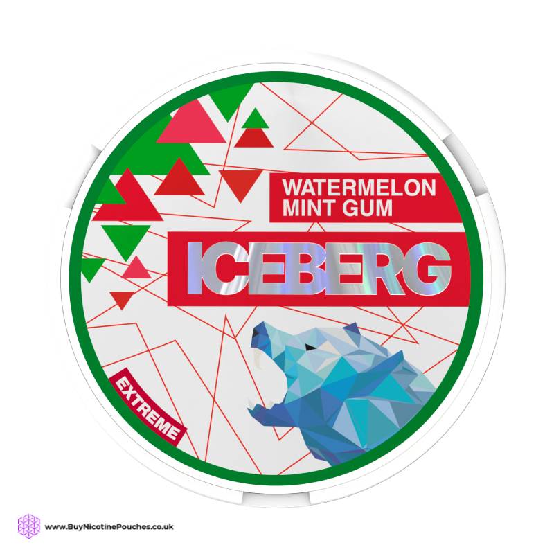 Watermelon Mint Gum Nicotine Pouches by Iceberg Extreme