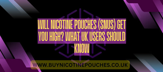 Blog title text on a black and purple Buy Nicotine Pouches branded background.