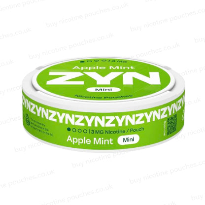 ZYN Apple Mint nicotine pouches packaging on a white background