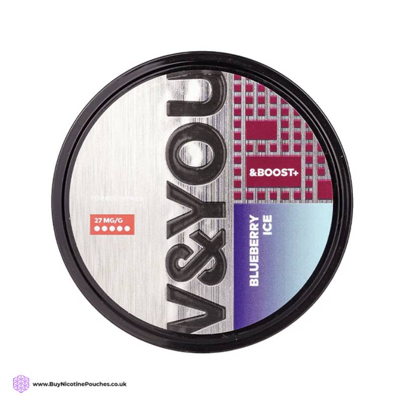 Blueberry Ice &Boost+ Nicotine Pouches by V&YOU