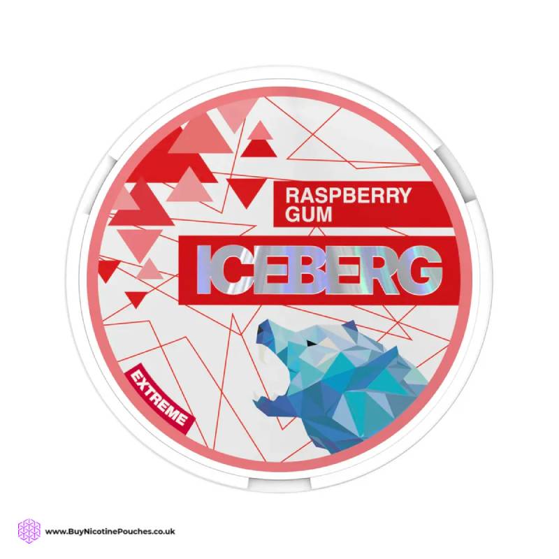 Raspberry Gum Nicotine Pouches by Iceberg