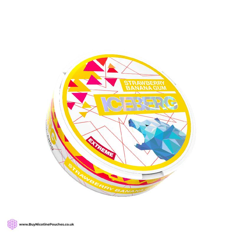 Strawberry Banana Gum Extreme Nicotine Pouches by Iceberg