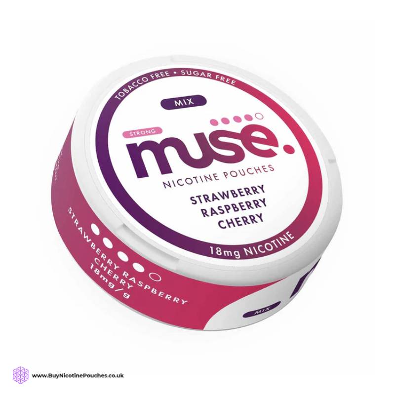 Strawberry Raspberry Cherry Nicotine Pouches by Muse