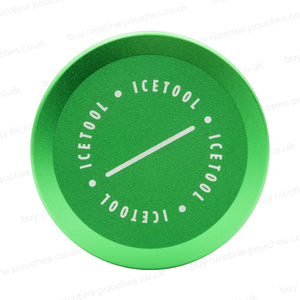Green circular container with Icetool branding on a white background.