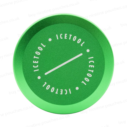 Green circular container with Icetool branding on a white background.