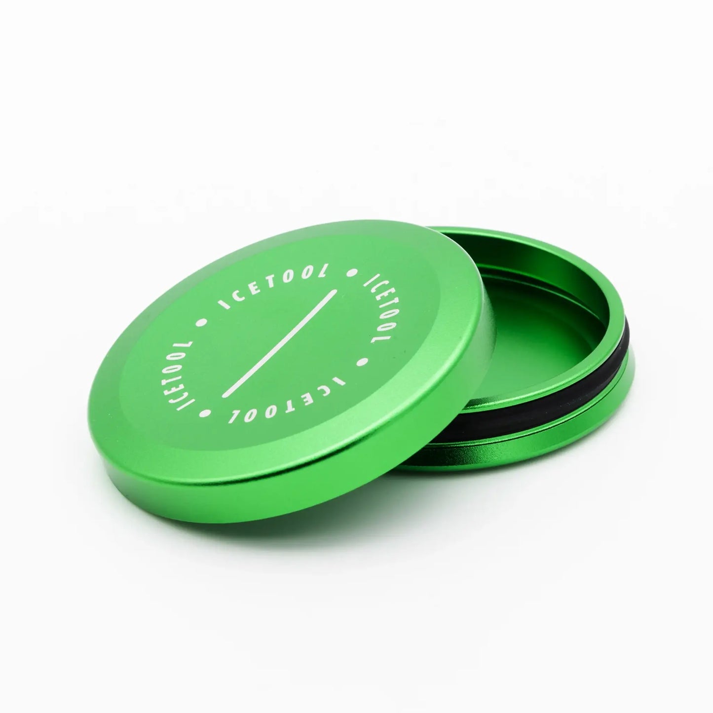 Open green circular container with Icetool branding on a white background.