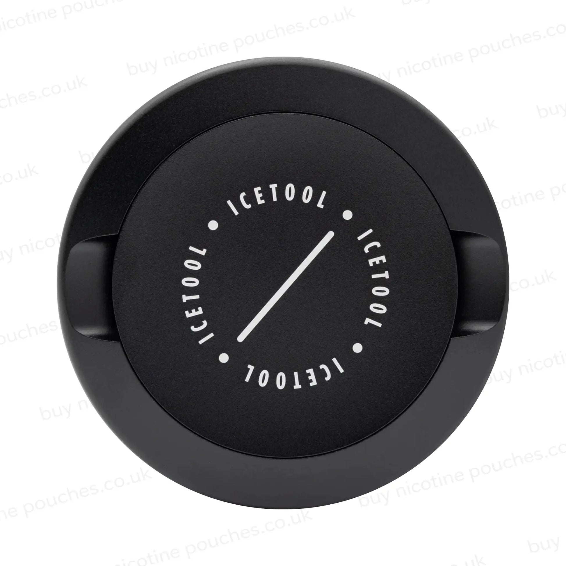 Black circular container with Icetool branding.
