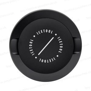 Black circular container with Icetool branding.