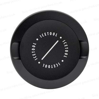 Black circular container with Icetool branding.