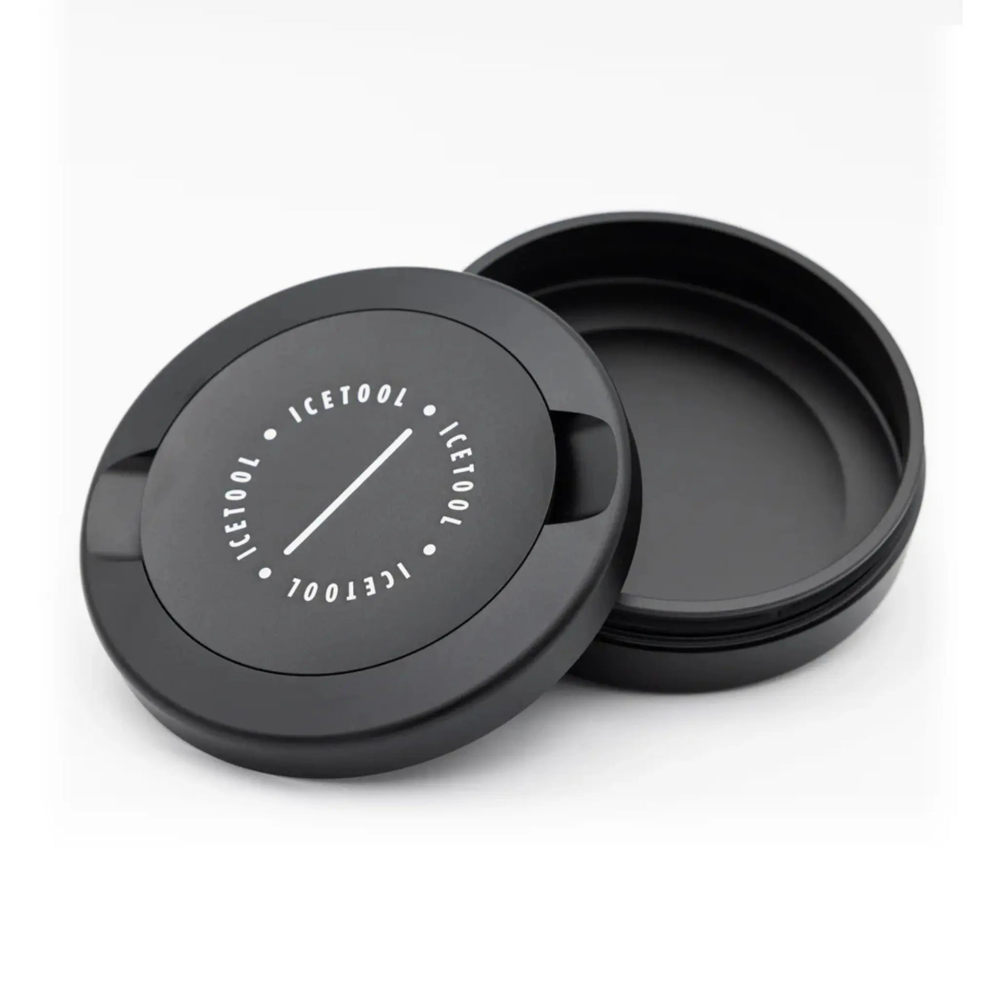 Black circular container with Icetool branding.