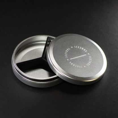 Silver aluminium refillable pouch can with Icetool branding.