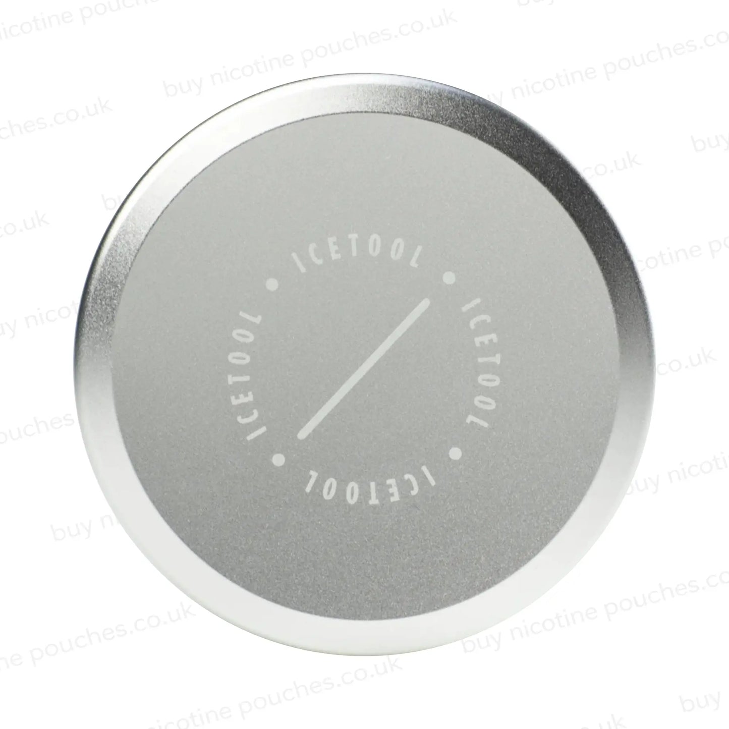 Silver aluminium refillable pouch can with Icetool branding.