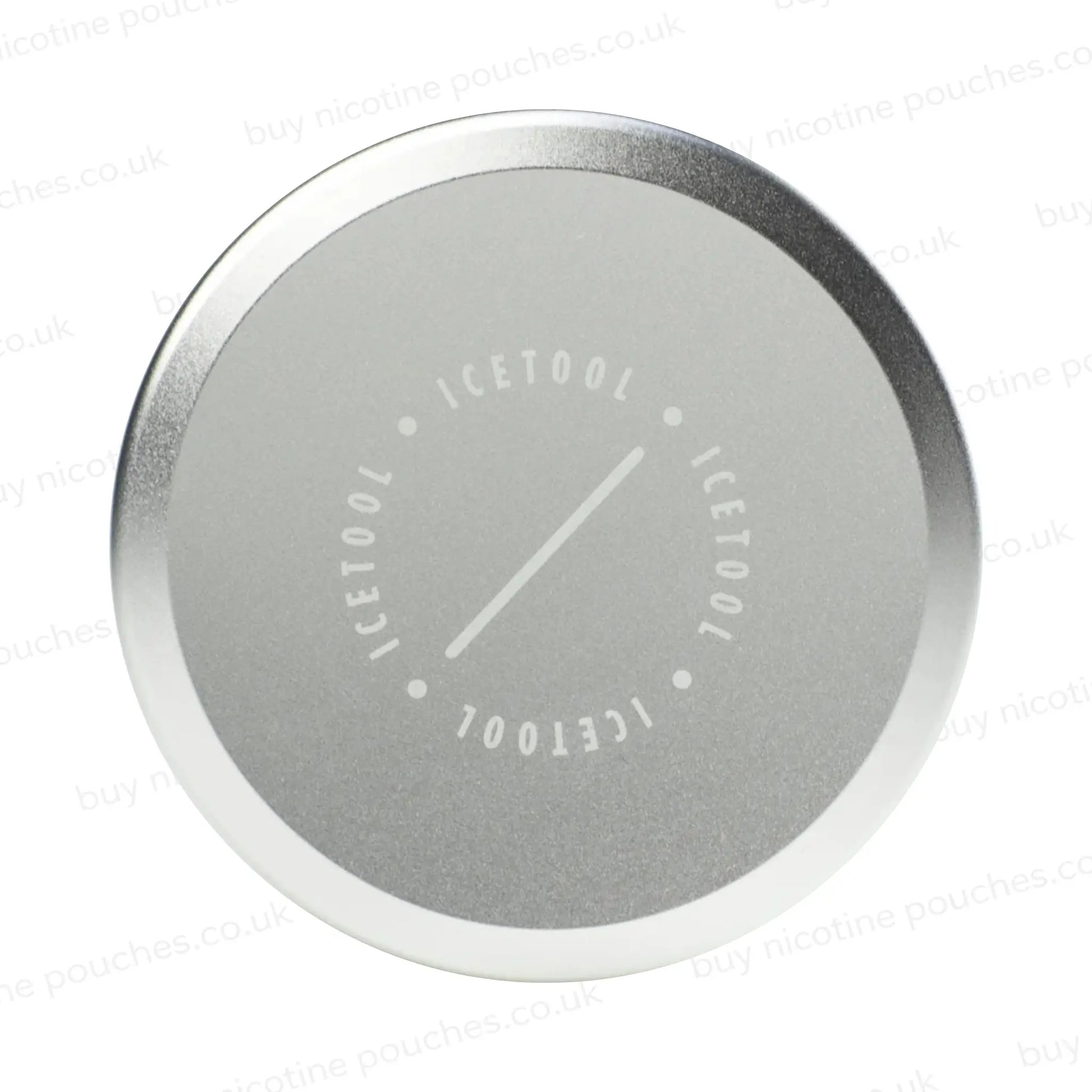 Silver aluminium refillable pouch can with Icetool branding.